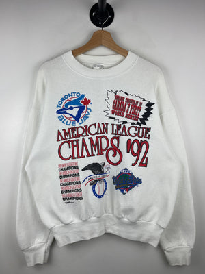 Vintage 90s MLB Toronto Blue Jays Vs Atlanta Braves World Series White Crewneck
