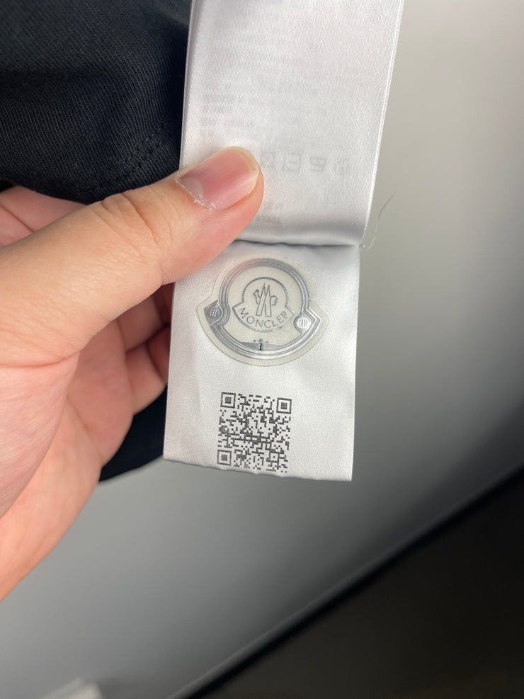 Moncler Neck Logo Collar Black Tee