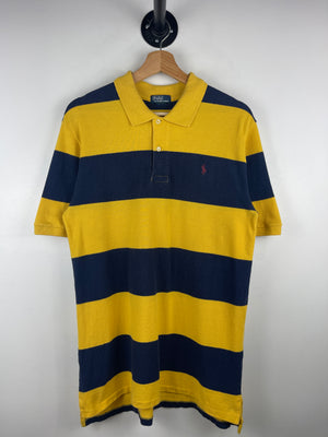 Vintage 90s Polo Ralph Lauren Yellow & Navy Polo Shirt