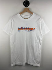 Vintage 2000 Budweiser Beer Whassup! White Tee