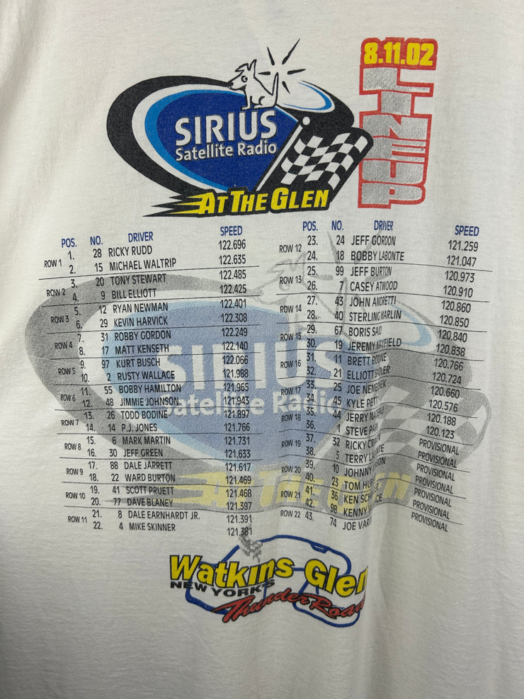 Vintage 2002 Nascar Watkins Glen Sirus Radio White Tee