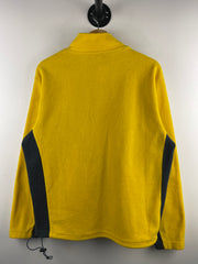 Vintage Old Navy Spellout Yellow & Navy Quarter Zip Fleece Sweater