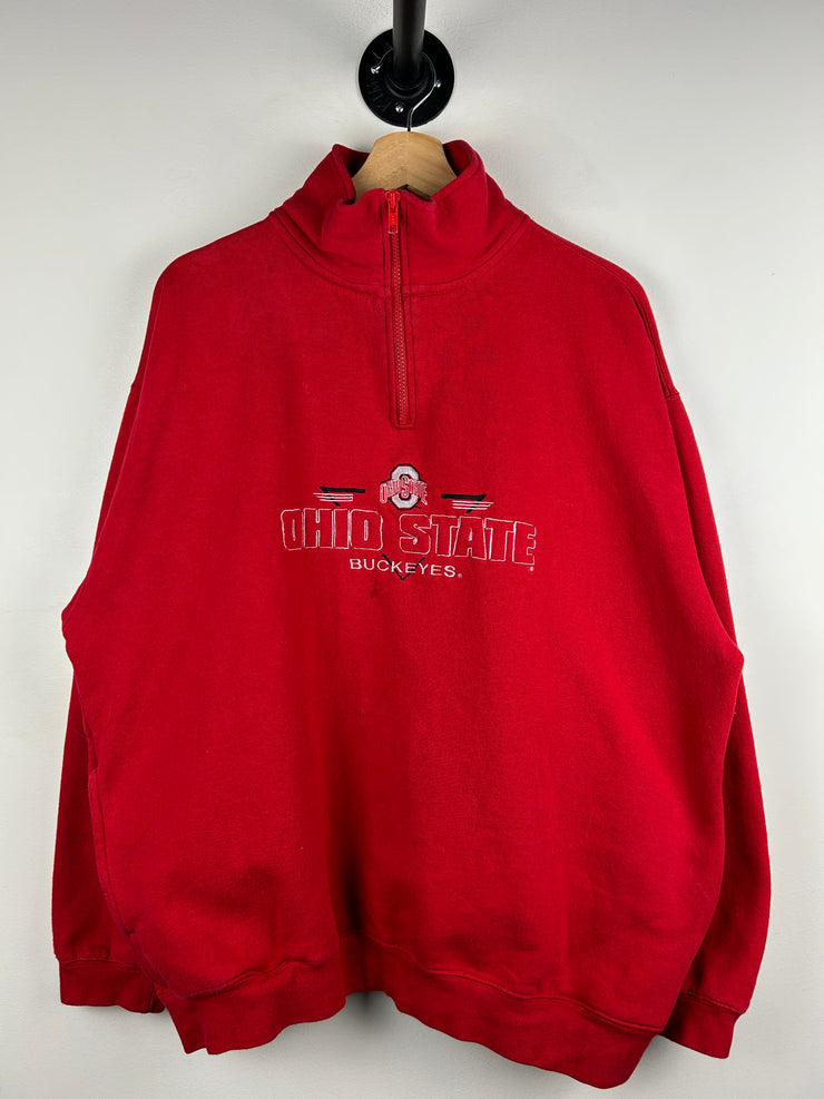 Vintage Ohio State Buckeyes Red Quarter Zip Sweater