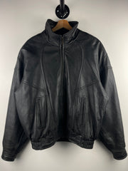 Vintage 90s Pelle Studio Black Leather Bomber Jacket