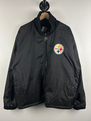 Vintage 90s NFL Pro Player Pittsburgh Steelers Fleece Black Reversible Jacket