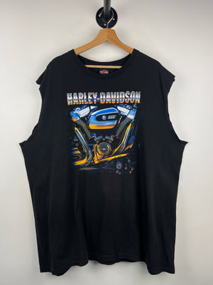 Vintage Harley Davidson Bellevue Washington Black Cut Off Tank Top