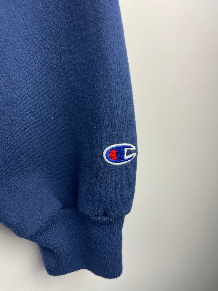 Vintage 90s Champion Spellout Embroidered Navy Crewneck