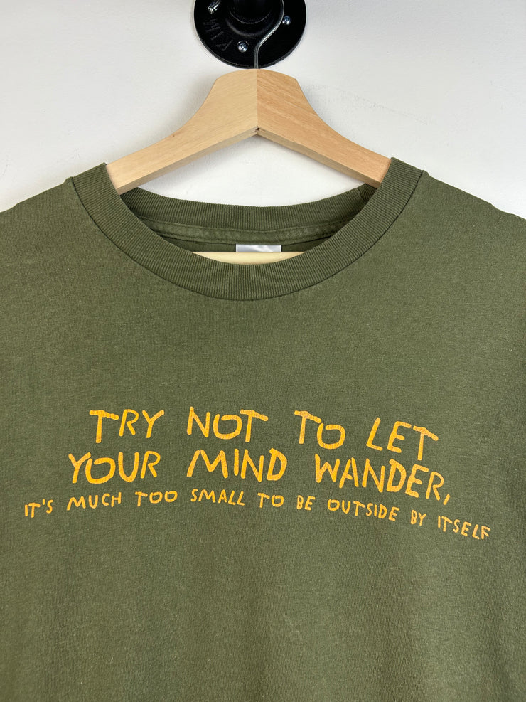 Vintage Try Not To Let Your Mind Wander Olive Tee