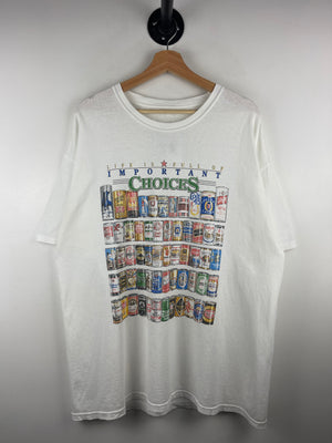 Vintage Life Is Full Of Important Choices Beer White Tee