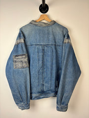 Vintage 80s Guess George Marciano Blue & Grey Denim Jacket