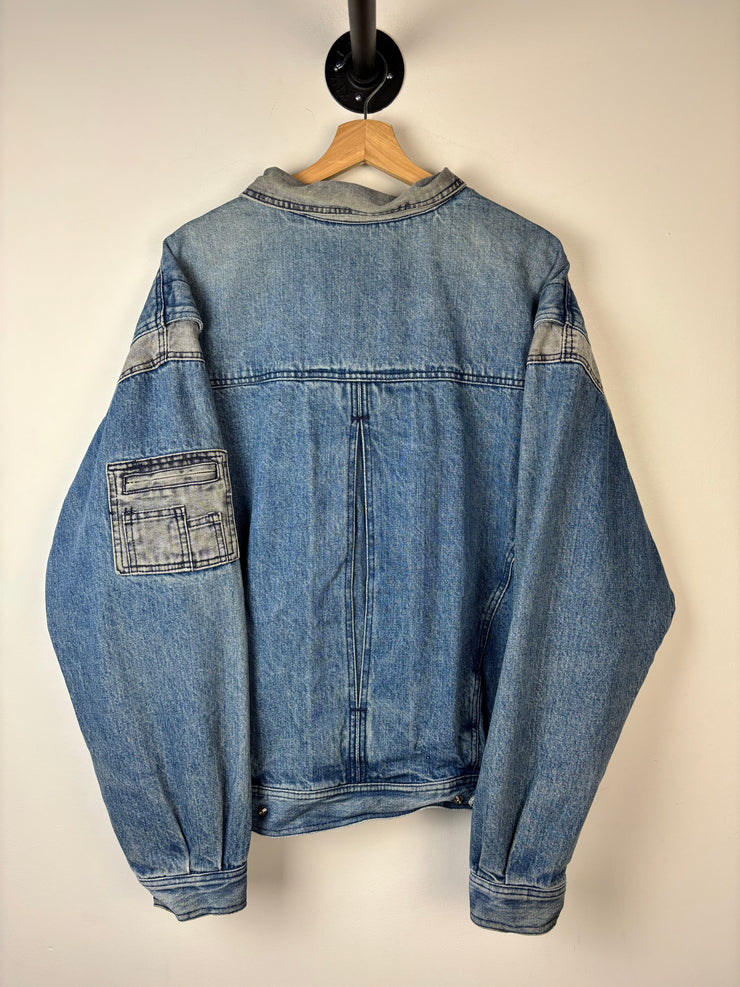 Vintage 80s Guess George Marciano Blue & Grey Denim Jacket