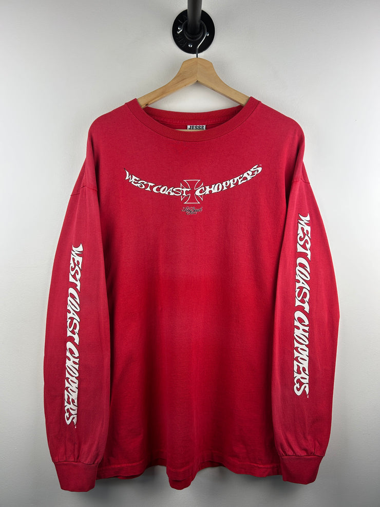 Vintage West Coast Choppers Long Beach Red Long Sleeve