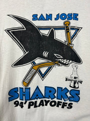 Vintage 90's NHL San Jose Sharks Stanley Cup White Tee