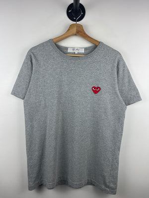 Comme Des Garcons Play Heart Grey Tee