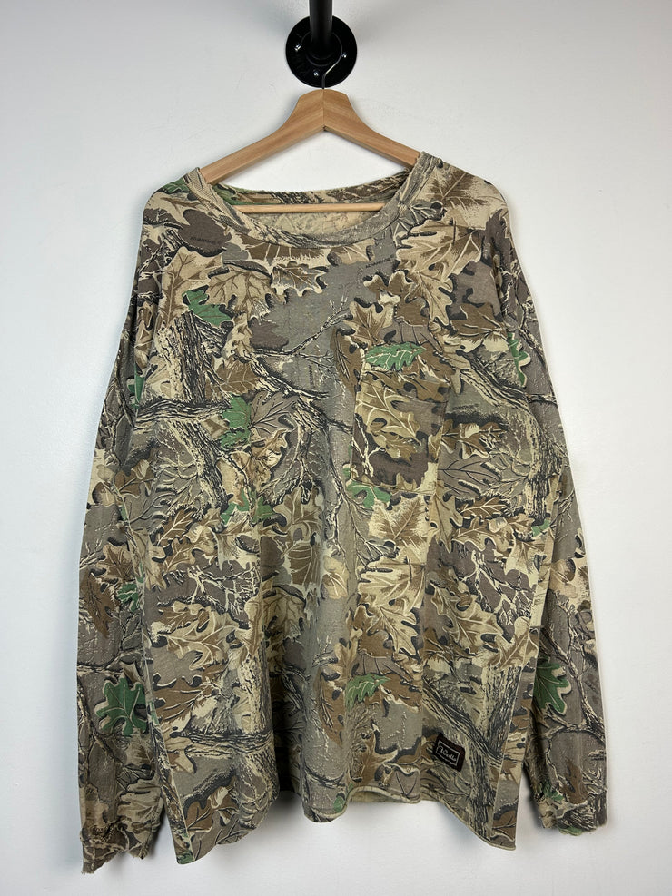 Vintage 90s Walls Real Tree Camo Distressed Long Sleeve