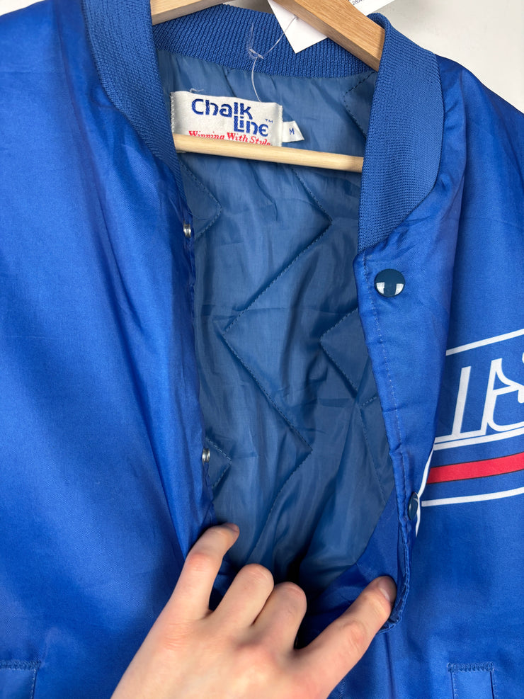 Vintage 90s NFL Chalk Line New York Giants Fanimation Satin Bomber Jacket