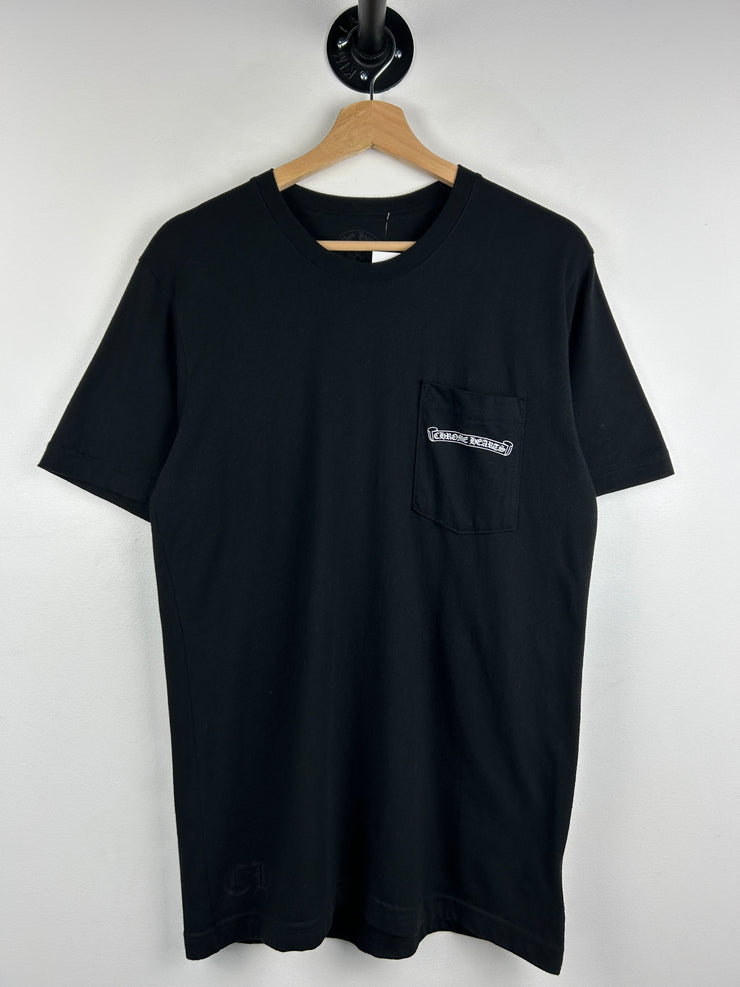 Chrome Hearts Shoulder Logo Spellout Black Tee