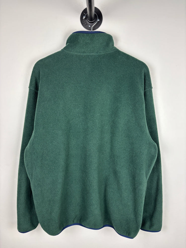 Vintage Izod Forest Green Quarter Zip Fleece Sweater
