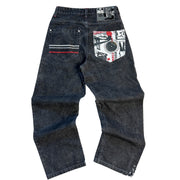 Vintage Y2K South Pole Graffiti Baggy Washed Black Denim Jeans