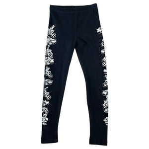 Vintage Fashion Victim Unsafe Skeleton Motorcycle Sex Position Black Women’s Leggings