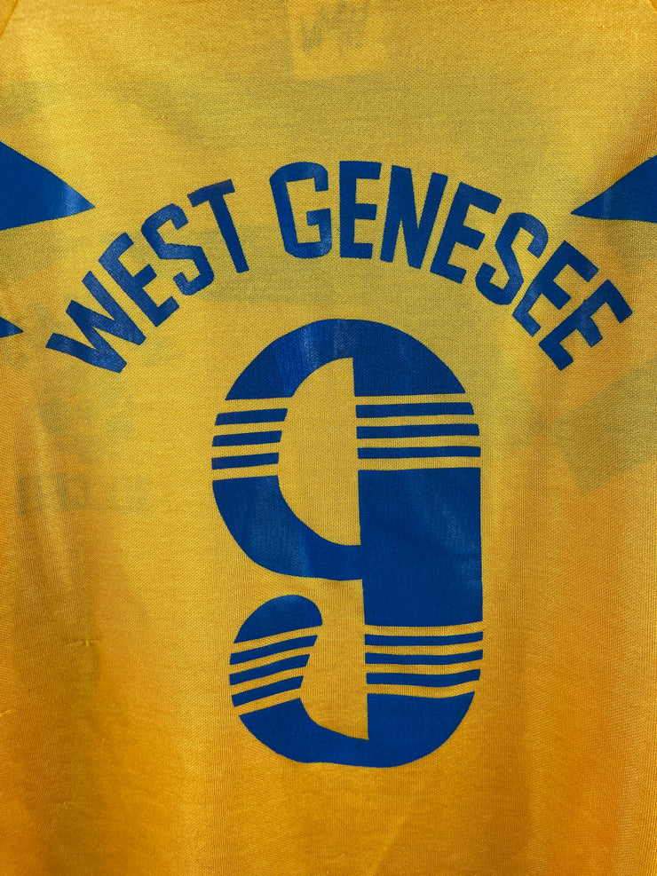 Vintage 90s West Genesse Wildcats Navy & Yellow Soccer Jersey