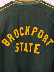 Vintage 60s Princeton Brockport State Green Wool Varsity Jacket