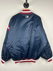 Vintage 90s MLB Starter Diamond Collection Cleveland Indians Navy Satin Varsity Jacket