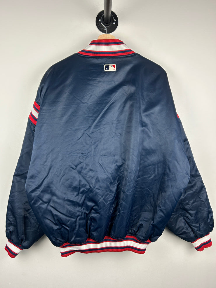 Vintage 90s MLB Starter Diamond Collection Cleveland Indians Navy Satin Varsity Jacket