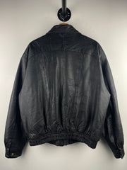 Vintage 90s Personal Choice Black Leather Bomber Jacket