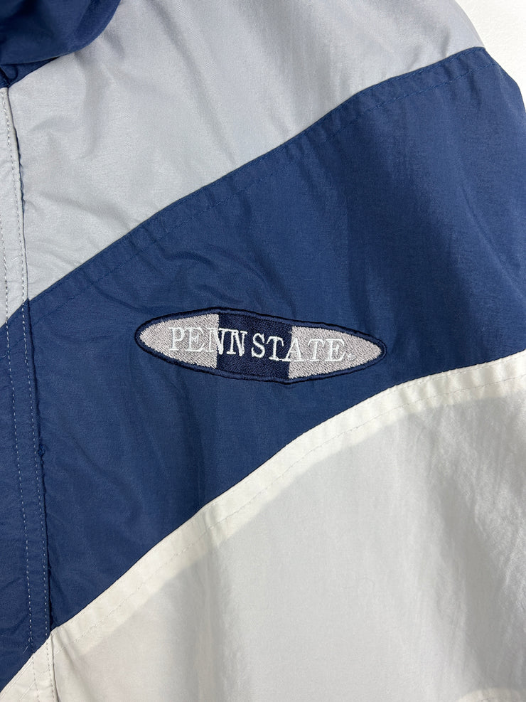 Vintage 90s Delong Penn State Navy & White Windbreaker