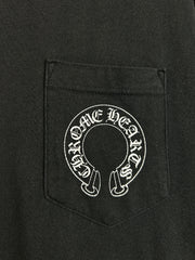 Chrome Hearts Floral Cross Neck Spellout Malibu Black Tee