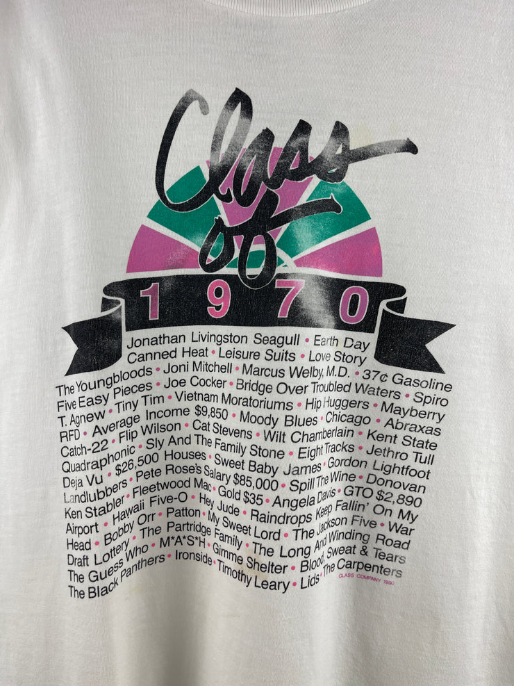 Vintage 90s Class Of 1970 White Tee
