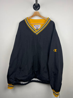 Vintage 90s Champion Black & Yellow Pullover Windbreaker