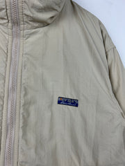 Vintage 90s Eddie Bauer Fleece Lined Beige Bomber Jacket