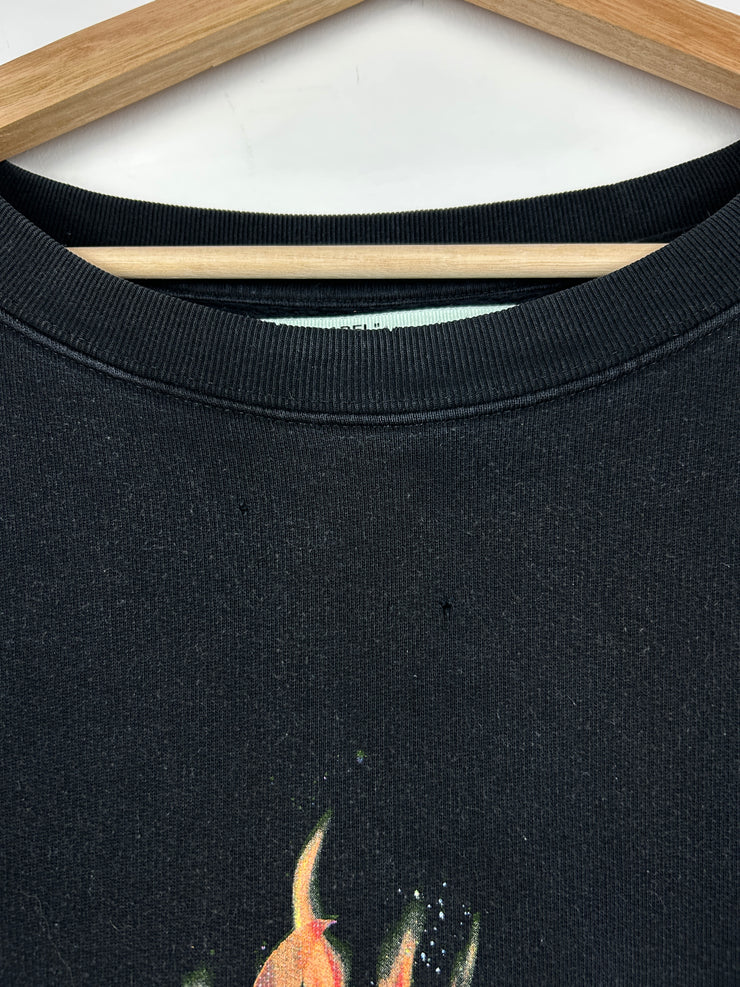Off White Fire Hands Black Crewneck