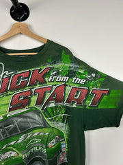 Vintage Nascar Chase Dale Earnhardt AMP All Over Print Green Tee