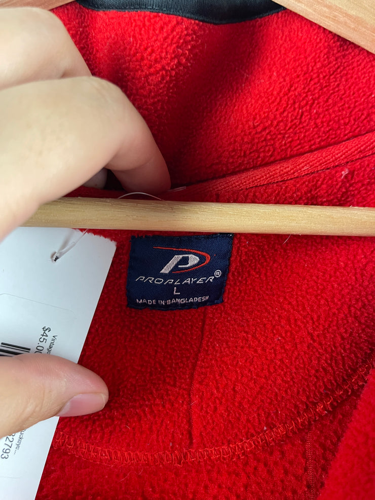 Vintage 90s Pro Player Ohio State Buckeyes Quarter Zip Red Fleece Sweater