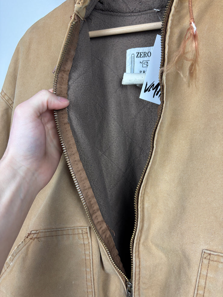 Vintage Walls Beige Hooded Work Jacket