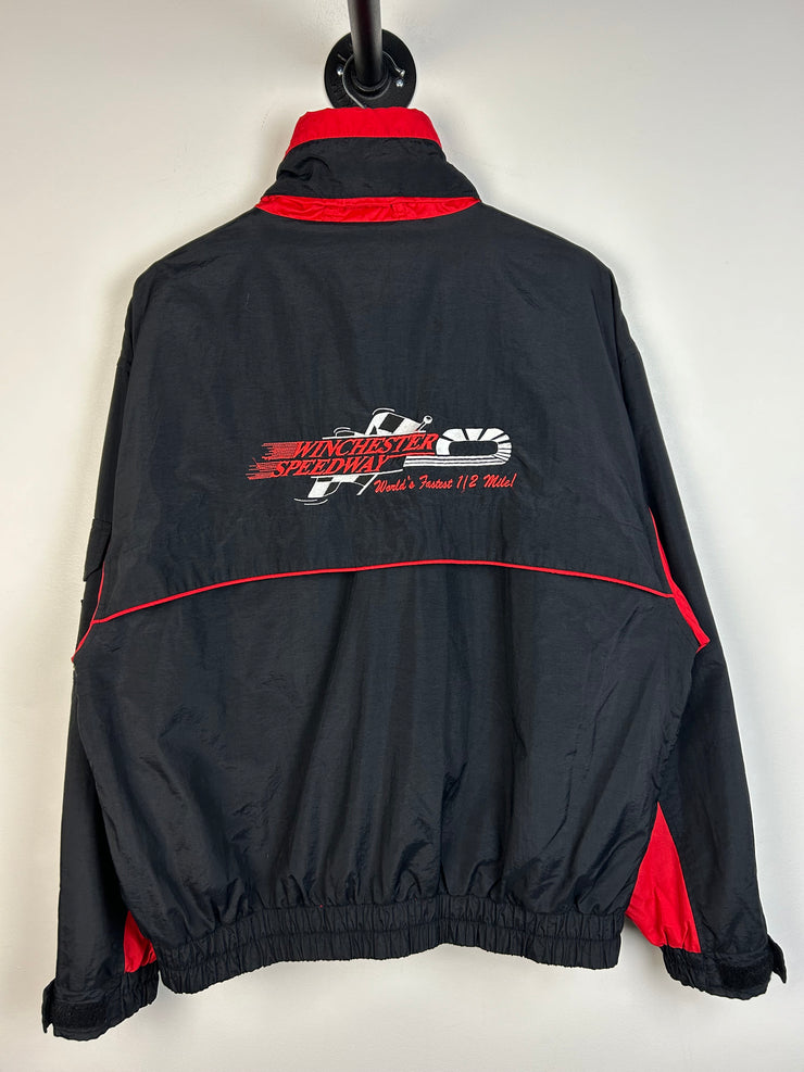 Vintage 90s Winchester Speedway Team Simpson Racing Black Windbreaker