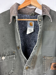 Vintage Carhartt Chore Moss Green Blanket Lined Jacket