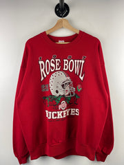 Vintage 90s Ohio State Buckeyes Rose Bowl Football Red Crewneck