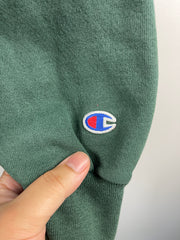 Vintage 90s Champion Embroidered Spellout Forest Green Crewneck
