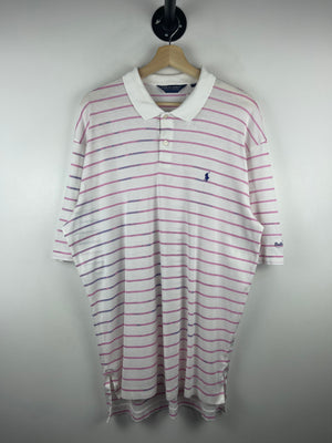 Vintage 90s Polo Ralph Lauren Golf Striped White Polo Shirt