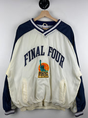 Vintage 90s NCAA Final Four Statue Of Liberty White & Navy Pullover Windbreaker