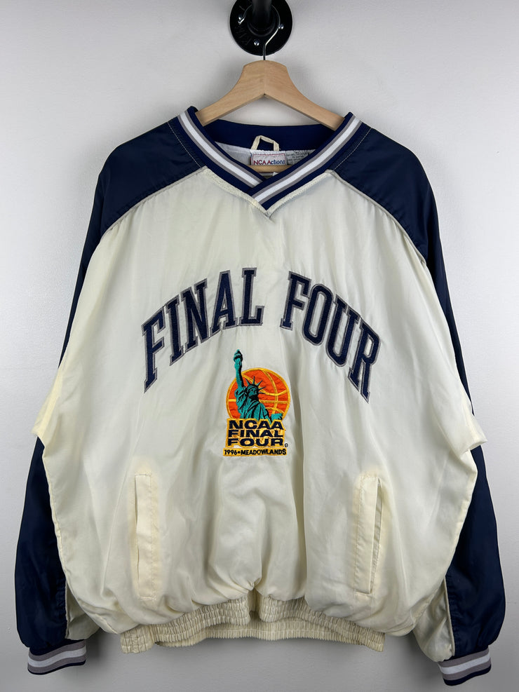 Vintage 90s NCAA Final Four Statue Of Liberty White & Navy Pullover Windbreaker