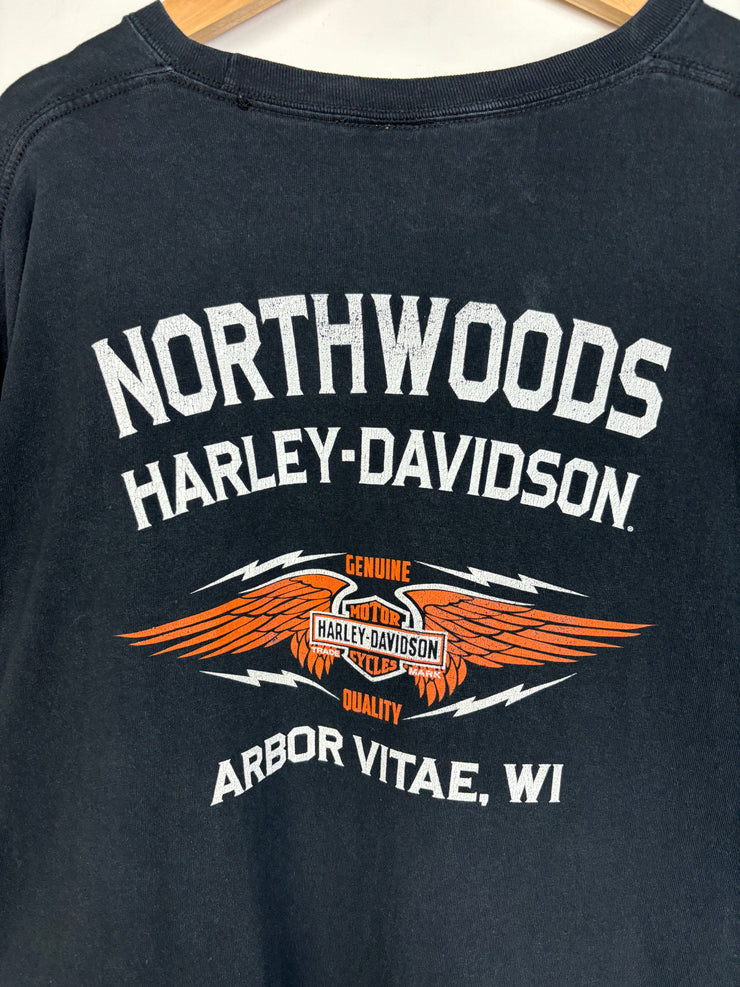 Vintage Harley Davidson Arbor Vitae Black Long Sleeve