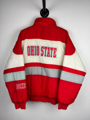 Vintage 90s Locker Line Ohio State Buckeyes Red & White Jacket