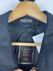 Vintage 90s Christian Dior Monsieur Black Wool Trench Coat