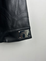 Revenge Spider Web Black Leather Jacket