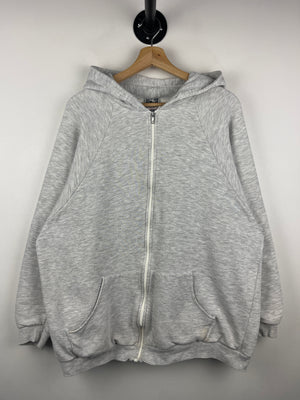 Vintage 90s Club Athlete Blank Thermal Lined Grey Zip Up Hoodie